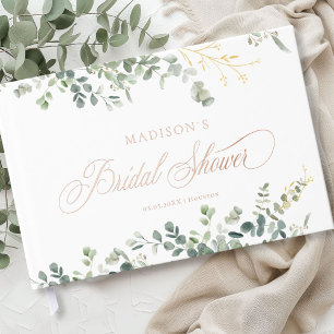 Eucalyptus  Handwriting Script Bridal Shower Guest Book