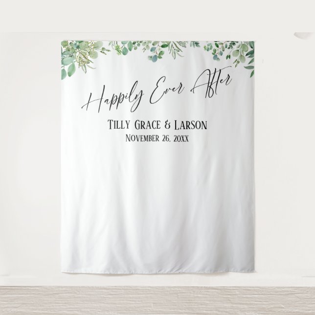 Eucalyptus Happily Ever After Photo Backdrop Tapestry (Front)