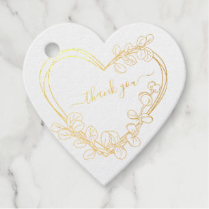 Eucalyptus  hearts wreath personalised text foil f favour tags