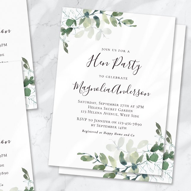 Eucalyptus Hen Party Invitation (Creator Uploaded)