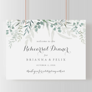 Eucalyptus Horizontal Rehearsal Dinner Welcome  Poster