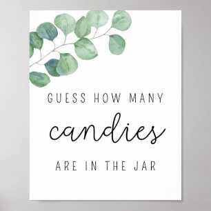 Eucalyptus - How many candies baby shower game Poster