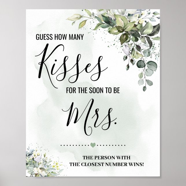 Eucalyptus How many kisses for soon to be sign (Front)