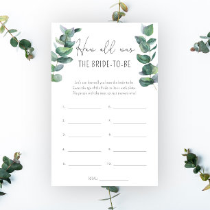 Eucalyptus - How old was the bride to be