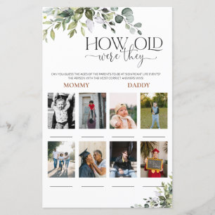 Eucalyptus How Old Were They Baby Shower Game