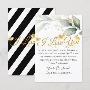 Eucalyptus I Love You Anniversary Card For Wife