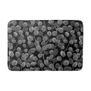 Eucalyptus in gray bath mat