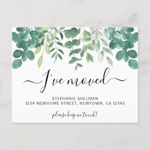 Eucalyptus I've Moved Moving  Announcement Postcard