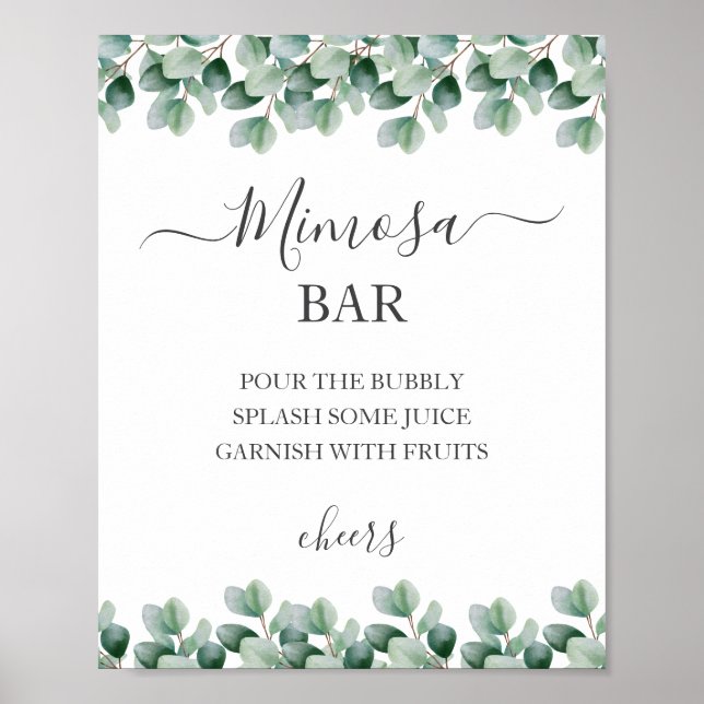 Eucalyptus l Greenery  Wedding Mimosa Sign (Front)