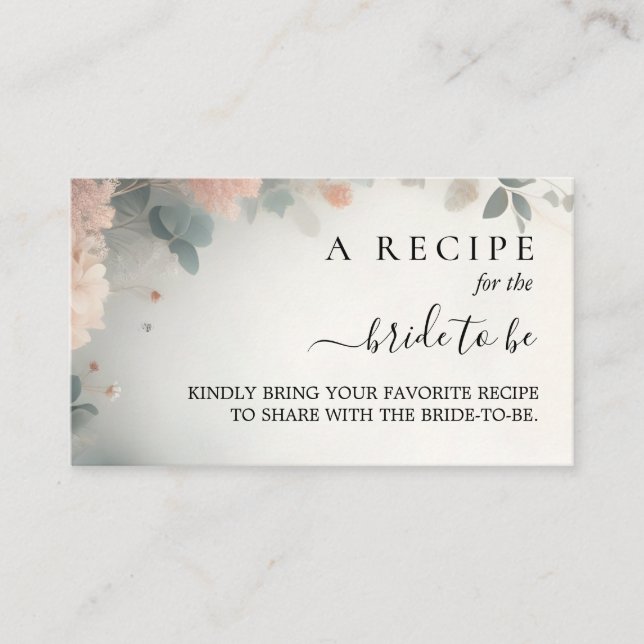 Eucalyptus Lace Tulle Dusty Blue Bridal Shower Enclosure Card (Front)