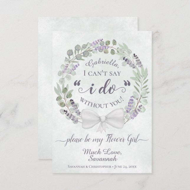 Eucalyptus & Lavender Be My Flower Girl Card (Front/Back)