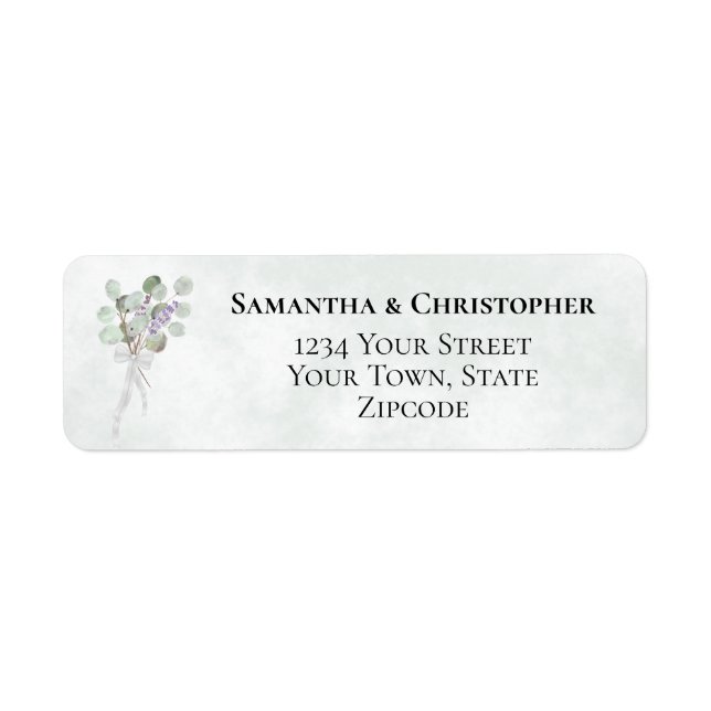 Eucalyptus & Lavender Boho Wedding Return Address (Front)