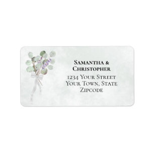 Eucalyptus & Lavender Bouquet Boho Wedding Address Label