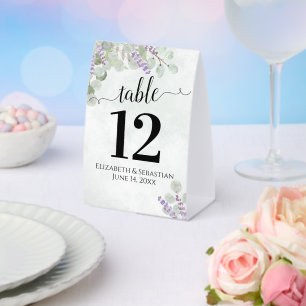 Eucalyptus & Lavender Elegant Wedding Table Number