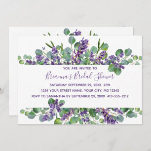 Eucalyptus Lavender Greenery Bridal Shower  Invitation