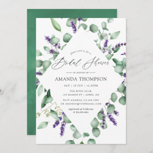 Eucalyptus Lavender Greenery Bridal Shower Invitation