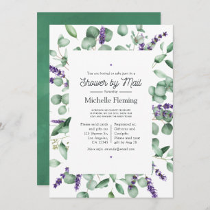 Eucalyptus Lavender Greenery Shower by Mail Invitation
