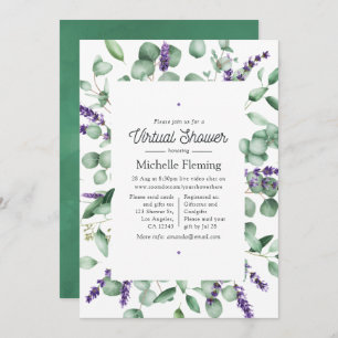 Eucalyptus Lavender Greenery Virtual Shower Invitation