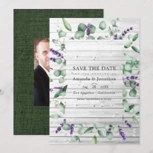 Eucalyptus Lavender Rustic Country Barn Wedding Save The Date