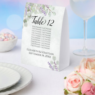 Eucalyptus Lavender Wedding Seating Chart Number