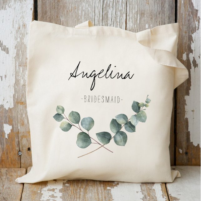 Eucalyptus leaf Bridesmaid favour Tote Bag (Creator Uploaded)