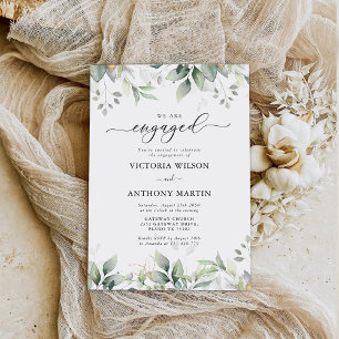 Eucalyptus Leaf Engagement Party Invitation