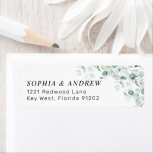 Eucalyptus Leaf Floral Return Address Label