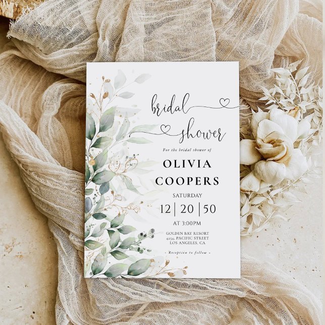 Eucalyptus Leaf Greenery Bridal Shower Invitation (Creator Uploaded)