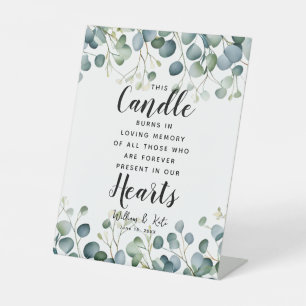 Eucalyptus leaf Memory candle sign wedding