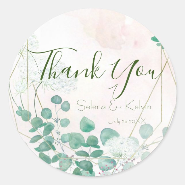 eucalyptus leaf  round sticker  (Front)
