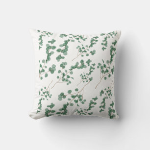 Eucalyptus Leaf Seamless Pattern Art Cushion