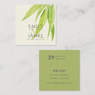 EUCALYPTUS LEAF WATERCOLOUR FOLIAGE WEDDING SQUARE BUSINESS CARD