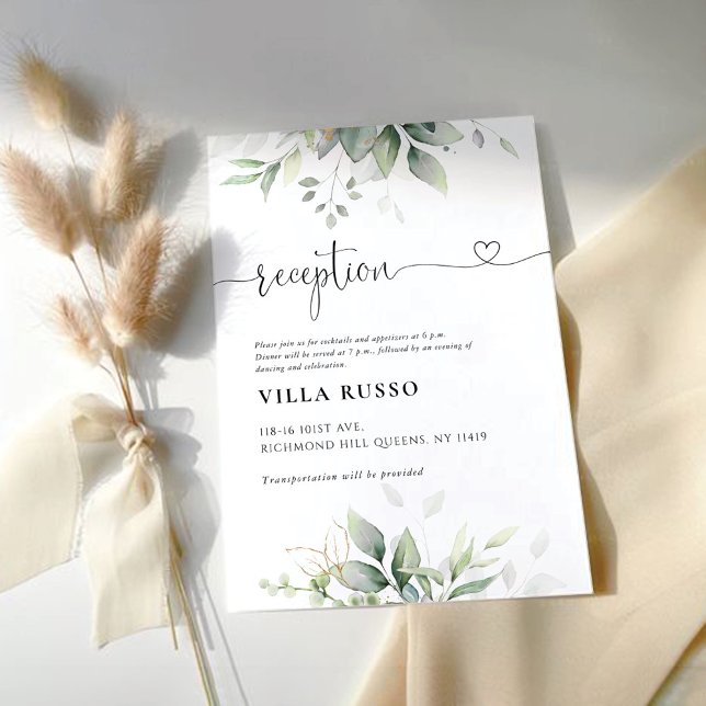 Eucalyptus Leaf Wedding Reception Enclosure Card (Creator Uploaded)