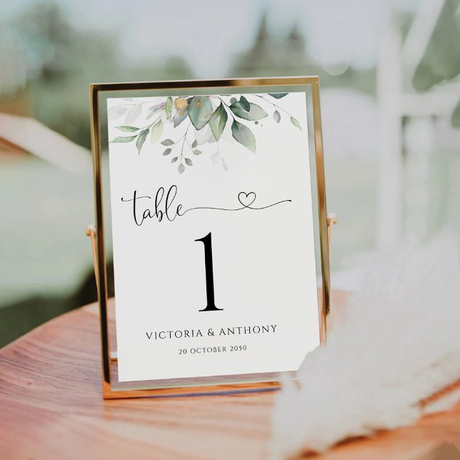 Eucalyptus Leaf Wedding Table Numbers (Creator Uploaded)