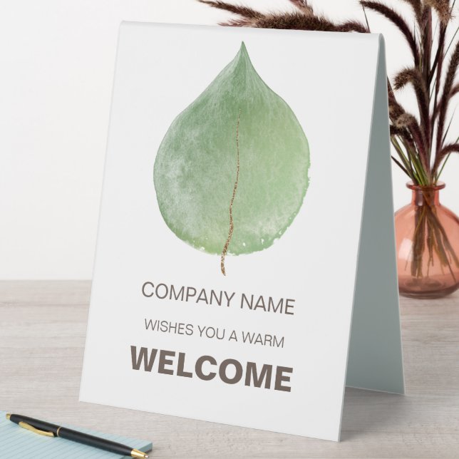 Eucalyptus Leaf Welcome Company Typography (In SItu (Table))