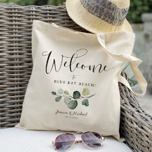 Eucalyptus Leaf Welcome Favour Tote Bag