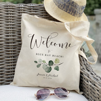 Eucalyptus Leaf Welcome Favour Tote Bag
