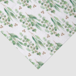 Eucalyptus Leaves and Branches Watercolor Pattern  Tissue Paper