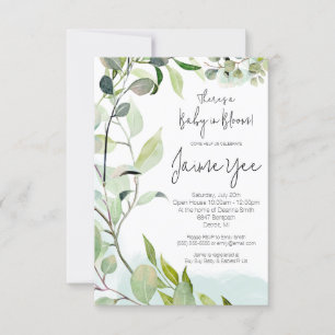 Eucalyptus Leaves Baby In Bloom Baby Shower Invitation