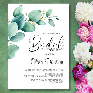 Eucalyptus Leaves Bridal Shower Invitation