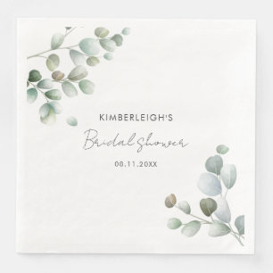 Eucalyptus Leaves Bridal Shower Napkin