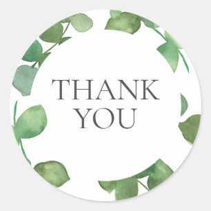 Eucalyptus Leaves Bridal Shower Thank You Classic Round Sticker