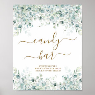 Eucalyptus Leaves Candy Bar Shower Sing Poster