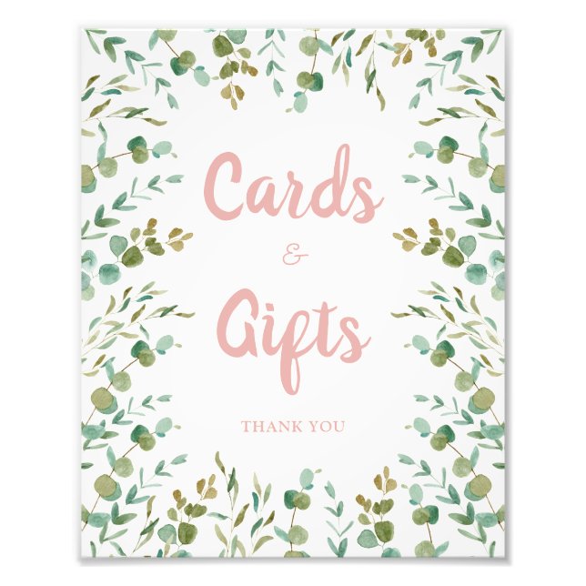 Eucalyptus Leaves Cards and Gifts Sign (Front)