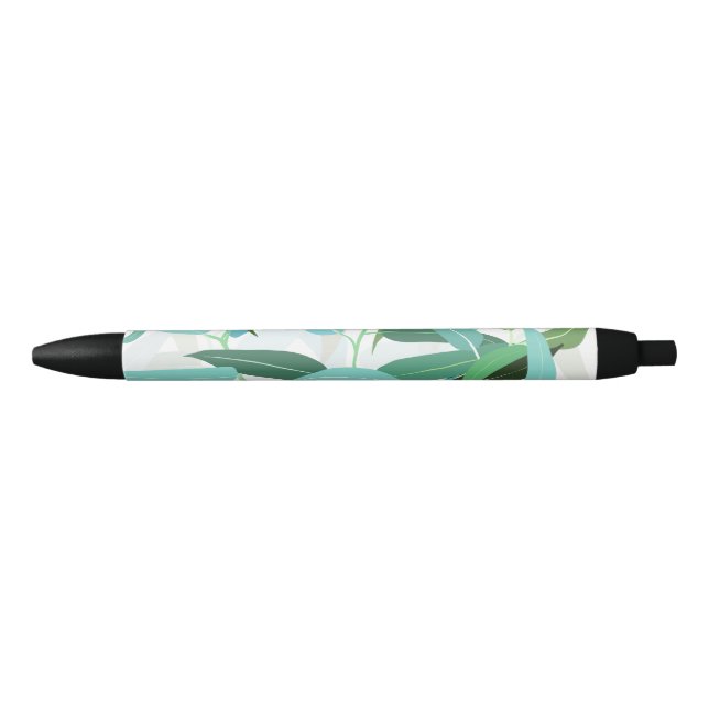 Eucalyptus Leaves Design Black Ink Pen (Front)