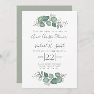 Eucalyptus Leaves Elegant Greenery Foliage Invitation