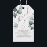Eucalyptus Leaves Elegant Greenery Thank You Gift Tags<br><div class="desc">Watercolor eucalyptus leaves greenery elegant thank you tags</div>