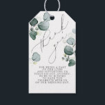 Eucalyptus Leaves Elegant Greenery Thank You Gift Tags<br><div class="desc">Watercolor eucalyptus leaves greenery elegant thank you tags</div>