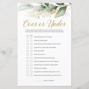 Eucalyptus leaves foliage over or under game