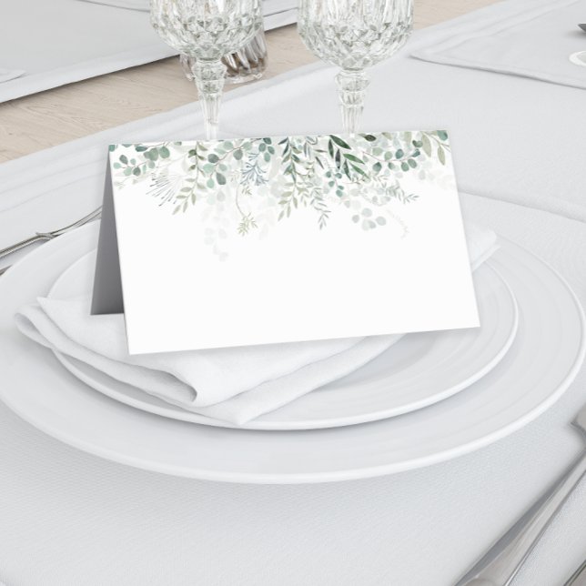 Eucalyptus Leaves Greenery Elegant Modern Place Card (Creator Uploaded)